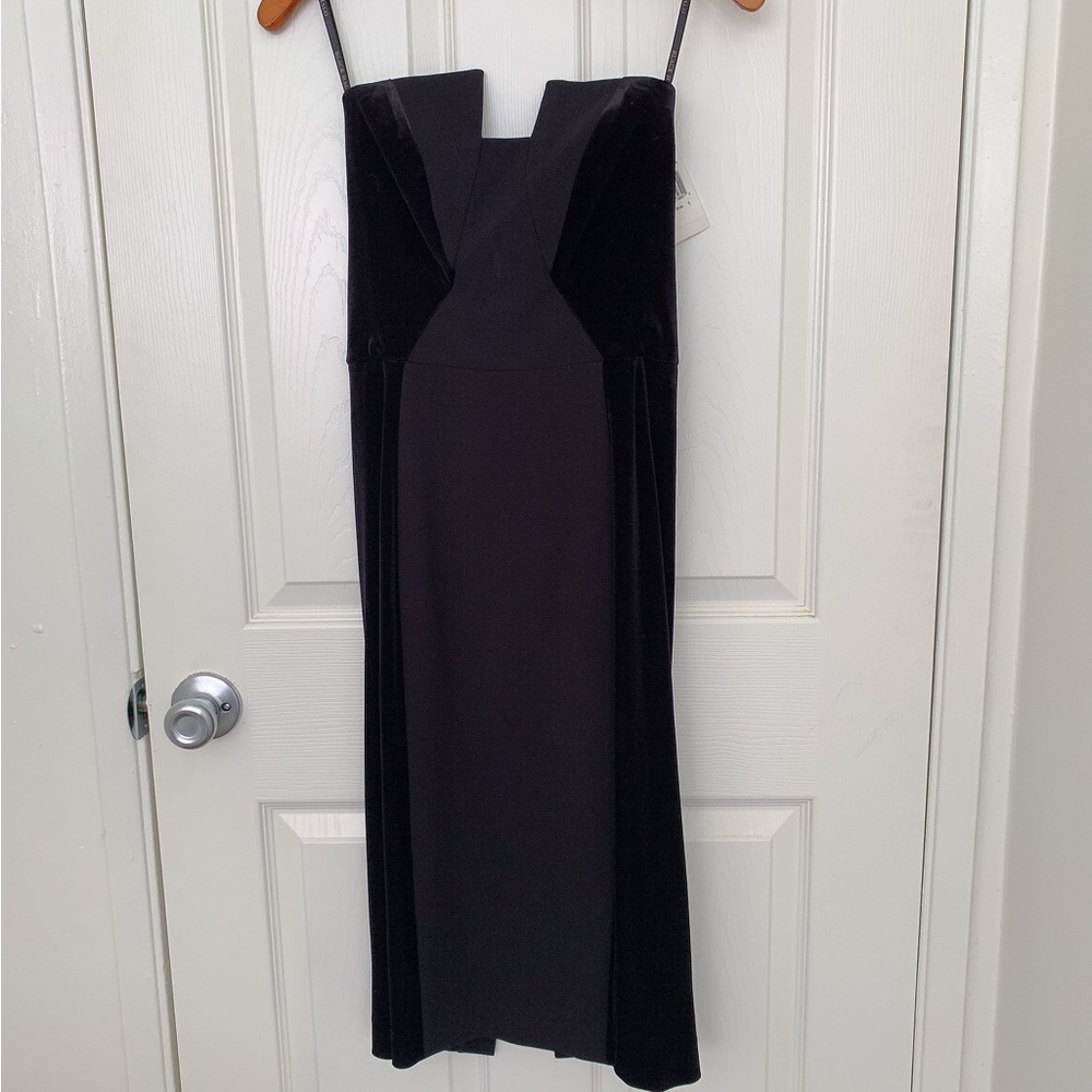 Black Halo Black Spaghetti Strap Sheath Midi Dress /Brand new with Tag
